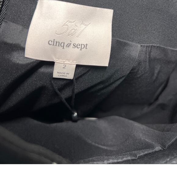 Cinq a Sept Ali Skirt Midi Length Seamed Black White Size‎ 2 - Picture 12 of 14